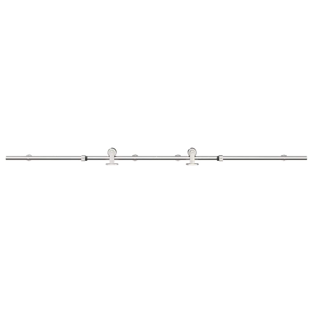 Kit Binari Porta Scorrevole 183 cm Acciaio Inossidabile Argento