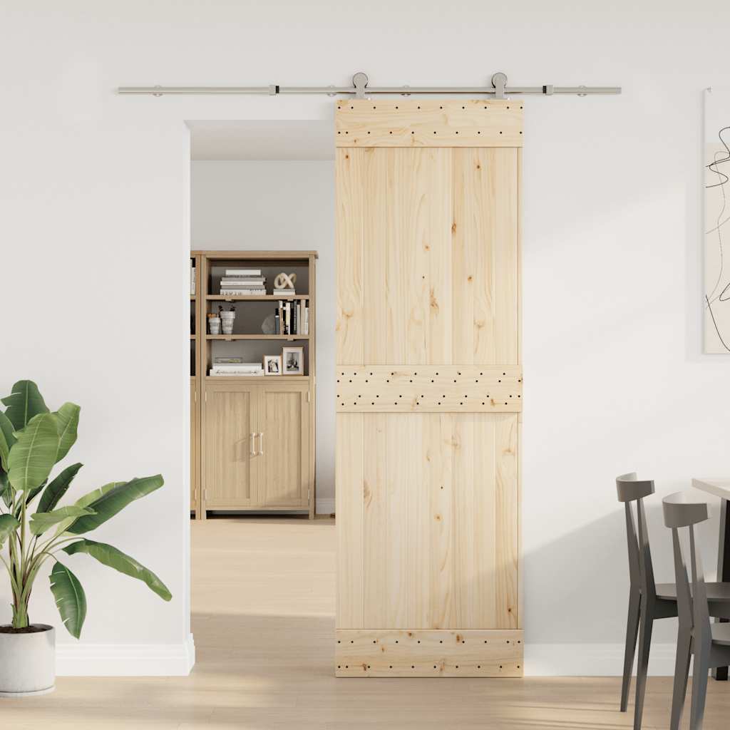 Kit Binari Porta Scorrevole 183 cm Acciaio Inossidabile Argento