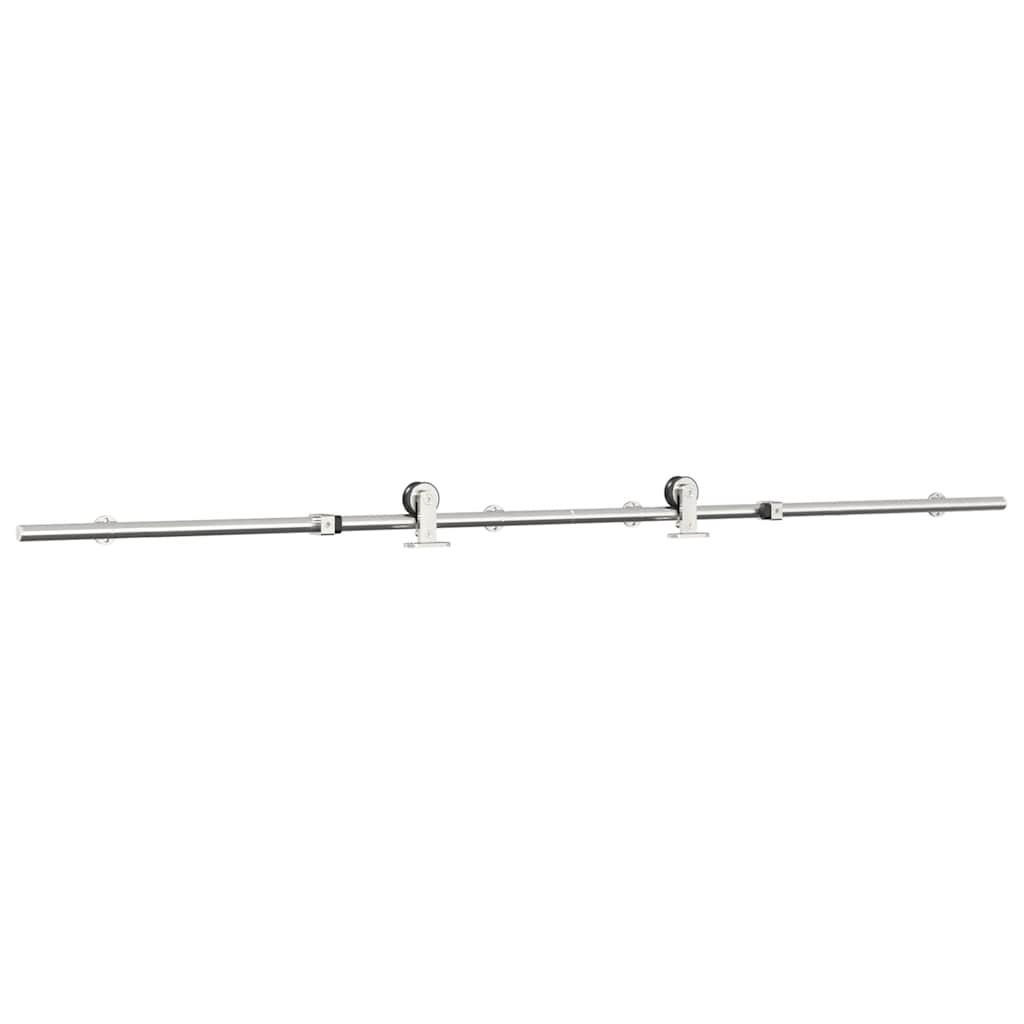 Kit Binari Porta Scorrevole 183 cm Acciaio Inossidabile Argento