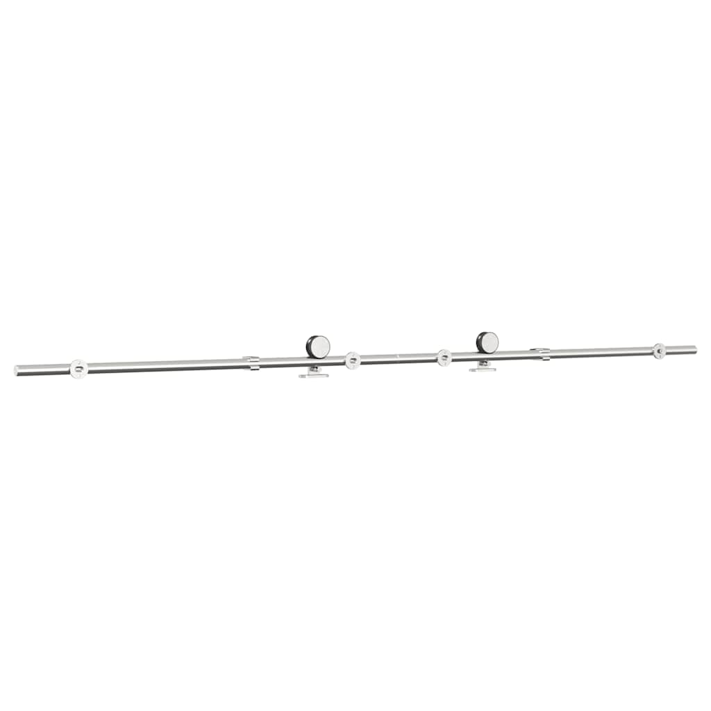 Kit Binari Porta Scorrevole 183 cm Acciaio Inossidabile Argento