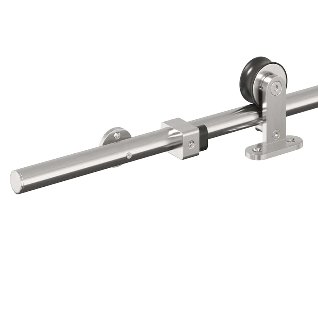 Kit Binari Porta Scorrevole 183 cm Acciaio Inossidabile Argento
