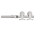 Kit Binari Porta Scorrevole 183 cm Acciaio Inossidabile Argento