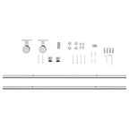 Kit Binari Porta Scorrevole 200 cm Acciaio Inossidabile Argento