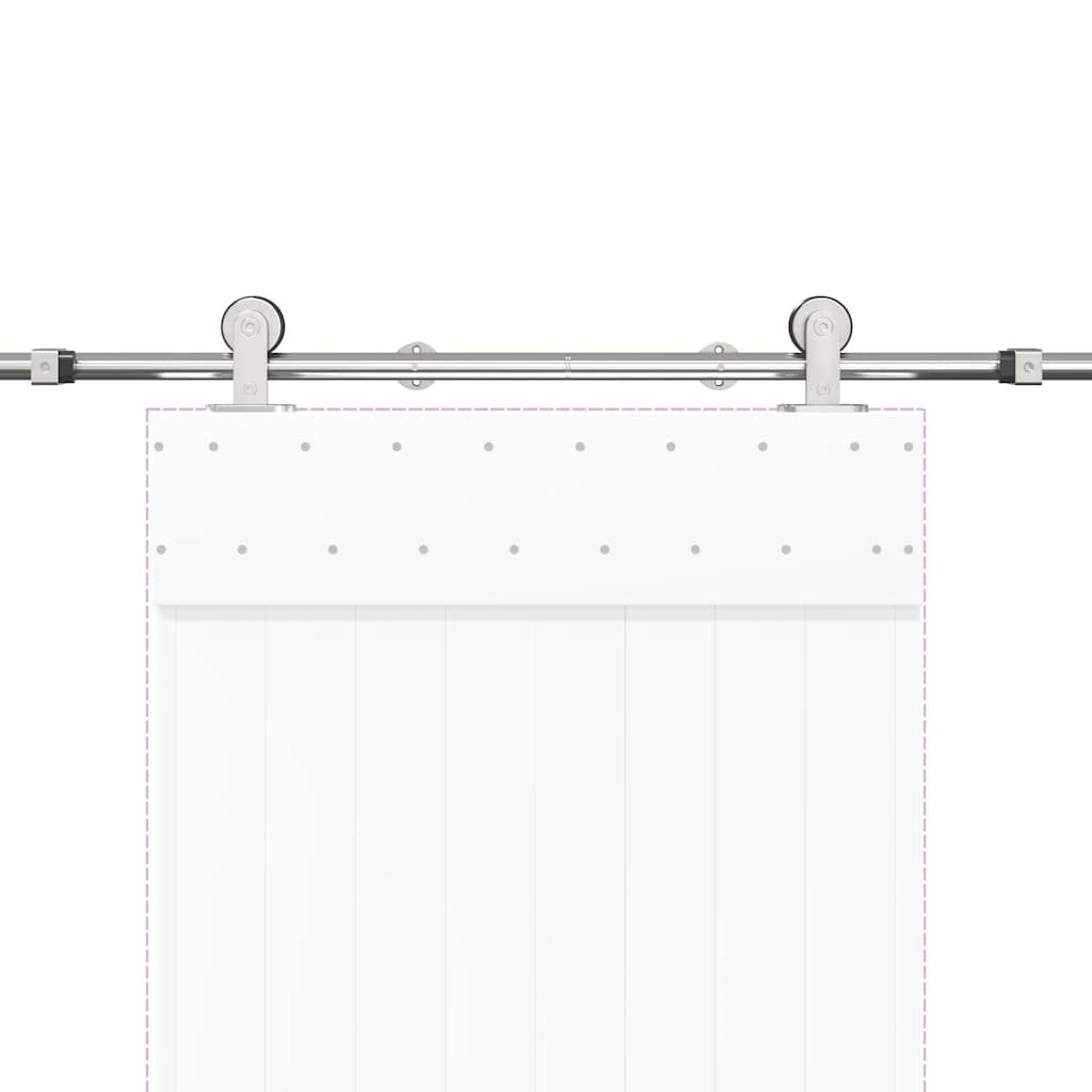 Kit Binari Porta Scorrevole 200 cm Acciaio Inossidabile Argento