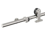 Kit Binari Porta Scorrevole 200 cm Acciaio Inossidabile Argento