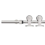 Kit Binari Porta Scorrevole 200 cm Acciaio Inossidabile Argento