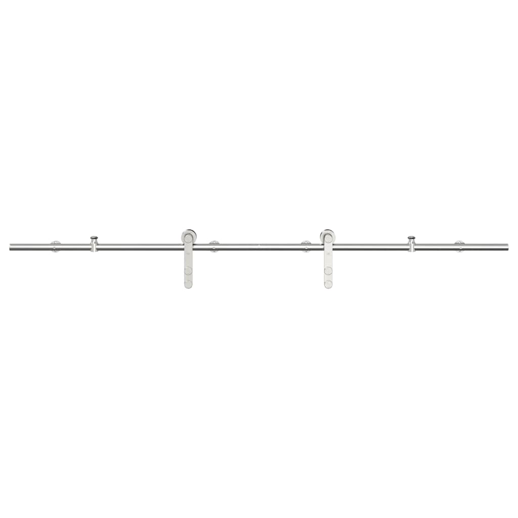 Kit Binari Porta Scorrevole 183 cm Acciaio Inossidabile Argento