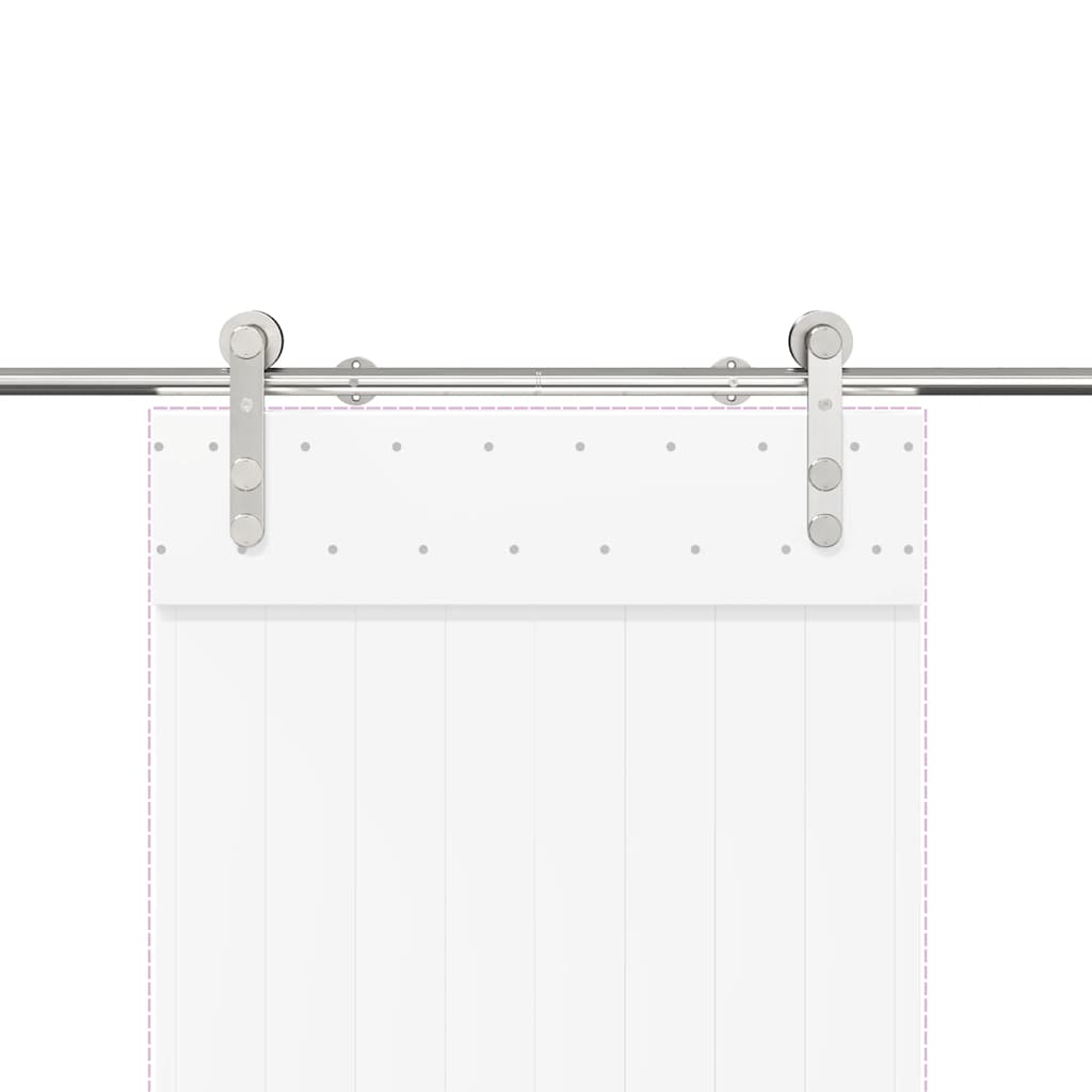 Kit Binari Porta Scorrevole 183 cm Acciaio Inossidabile Argento