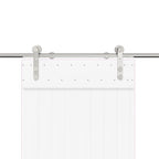 Kit Binari Porta Scorrevole 183 cm Acciaio Inossidabile Argento