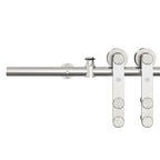 Kit Binari Porta Scorrevole 183 cm Acciaio Inossidabile Argento