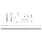 Kit Binari Porta Scorrevole 200 cm Acciaio Inossidabile Argento