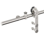 Kit Binari Porta Scorrevole 200 cm Acciaio Inossidabile Argento