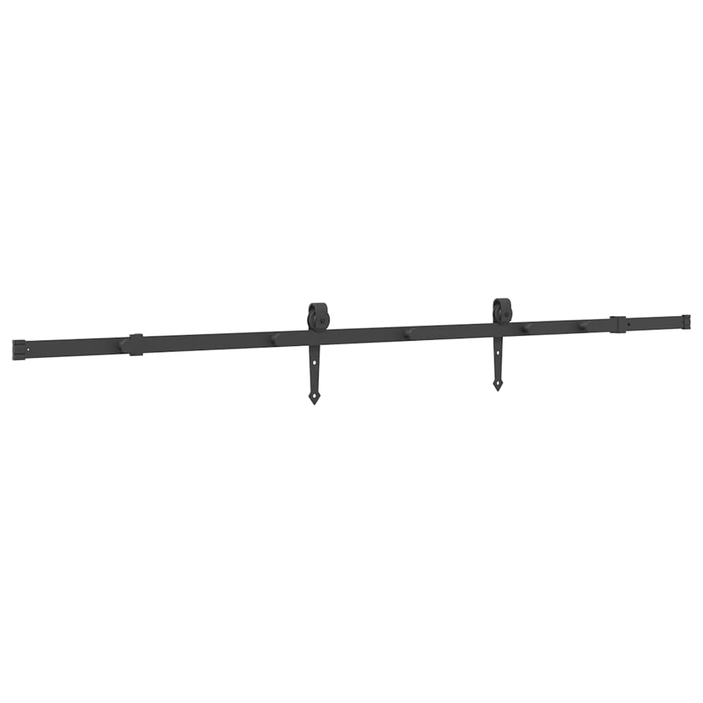 Kit di Binari per Porte Scorrevoli 213,5 cm Acciaio Nero