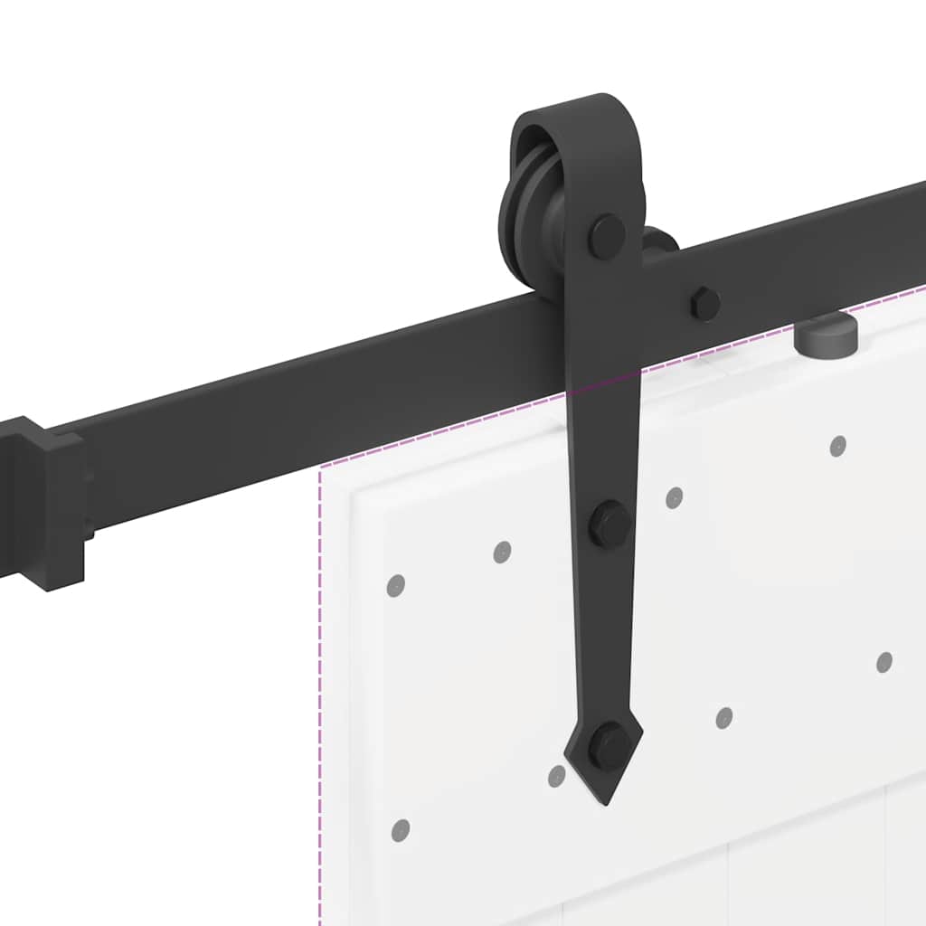 Kit di Binari per Porte Scorrevoli 213,5 cm Acciaio Nero