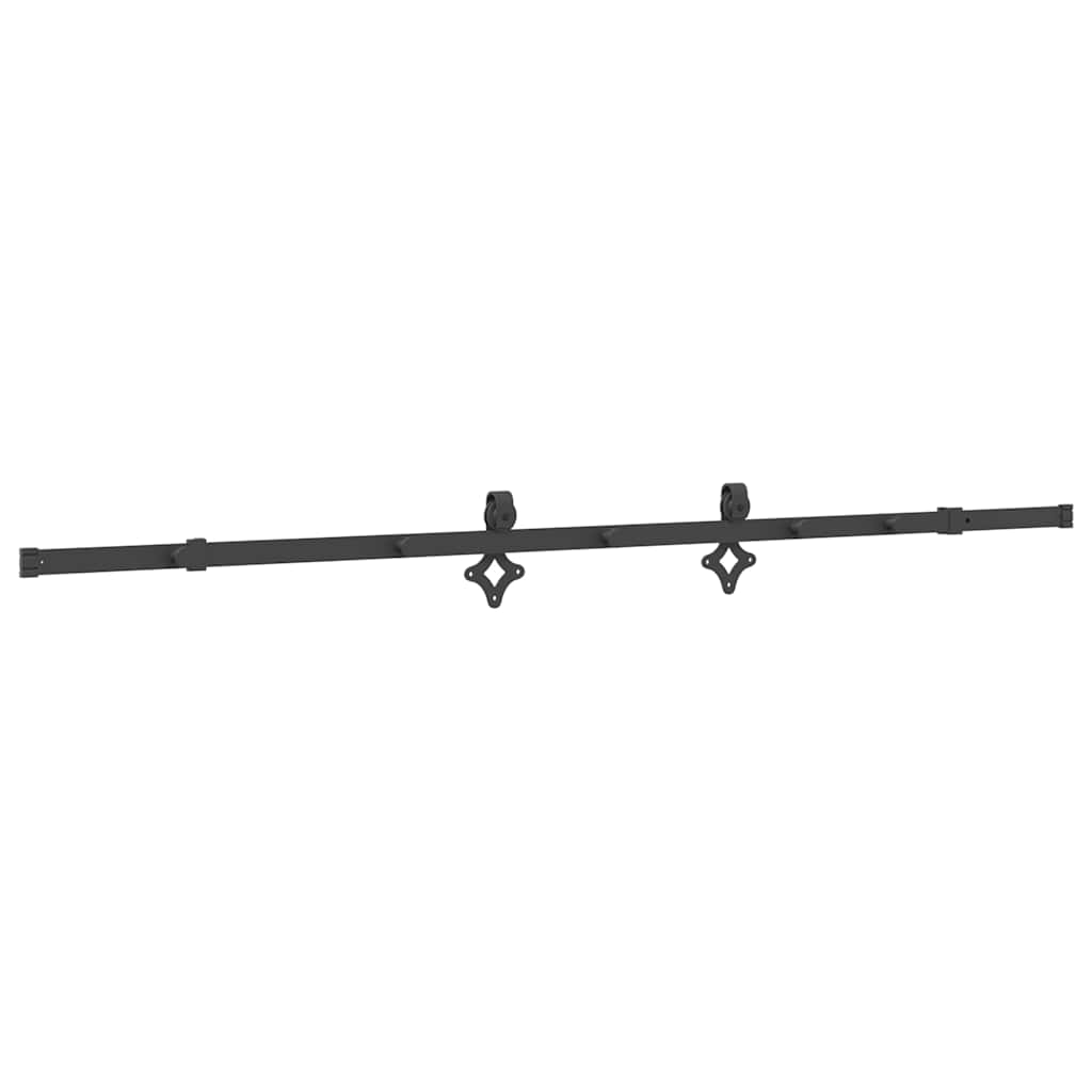 Kit di Binari per Porte Scorrevoli 213,5 cm Acciaio Nero