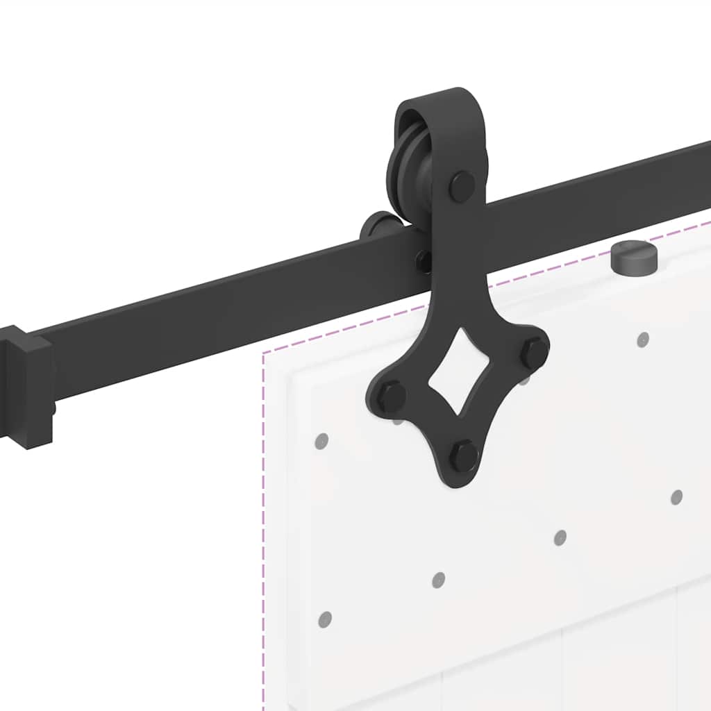 Kit di Binari per Porte Scorrevoli 213,5 cm Acciaio Nero