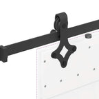 Kit di Binari per Porte Scorrevoli 213,5 cm Acciaio Nero