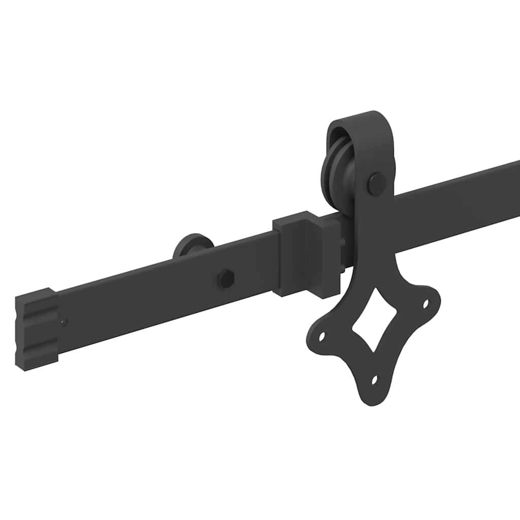 Kit di Binari per Porte Scorrevoli 213,5 cm Acciaio Nero