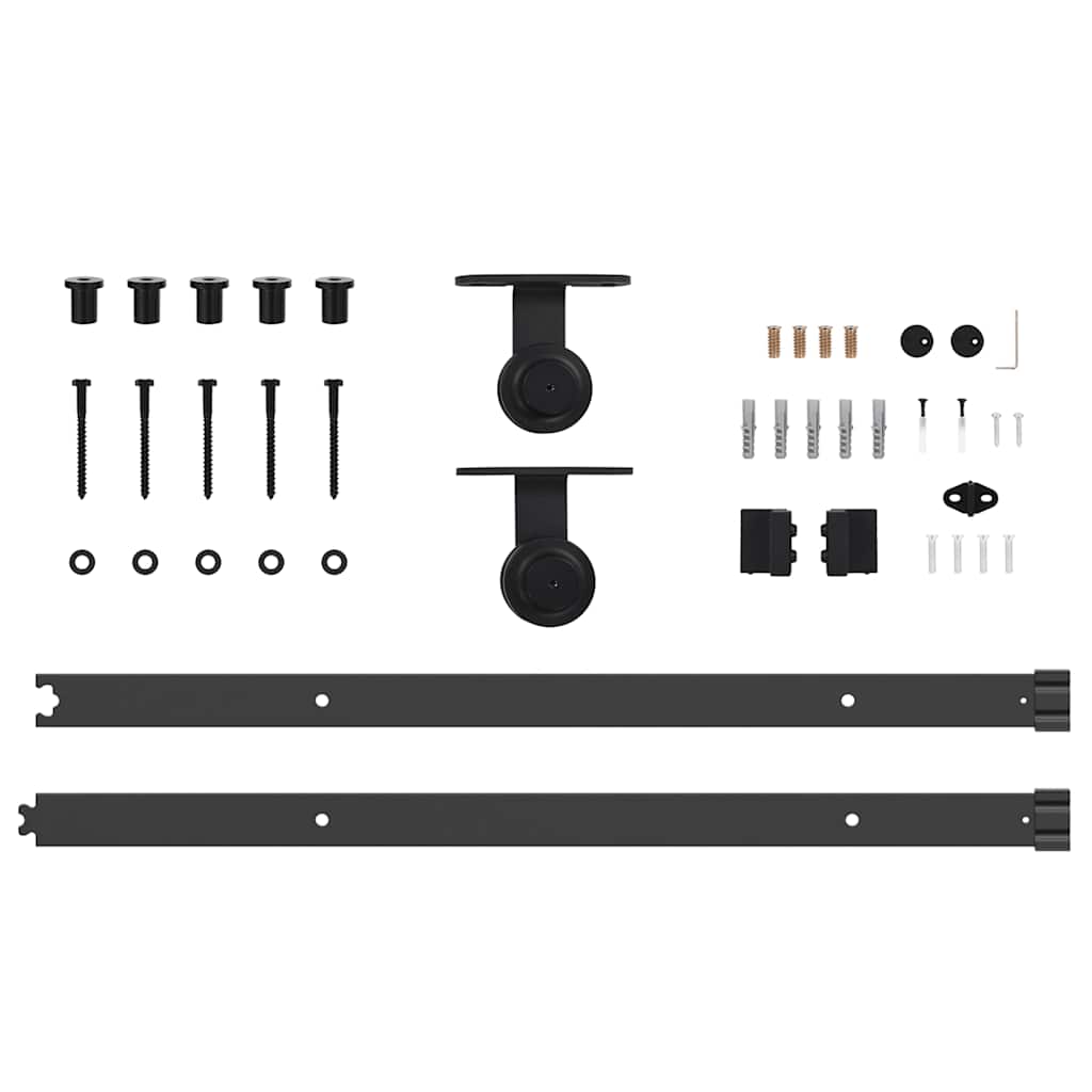 Kit di Binari per Porte Scorrevoli 152,5 cm Acciaio Nero