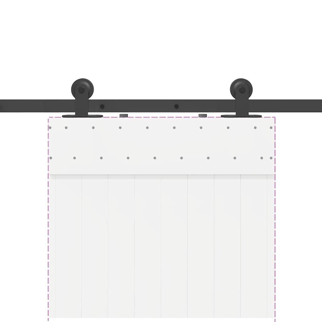 Kit di Binari per Porte Scorrevoli 213,5 cm Acciaio Nero