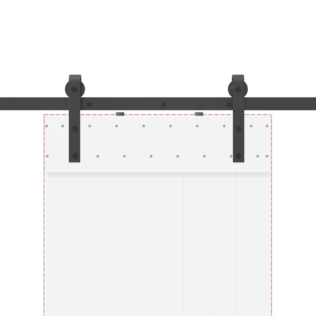 Kit di Binari per Porte Scorrevoli 152,5 cm Acciaio Nero