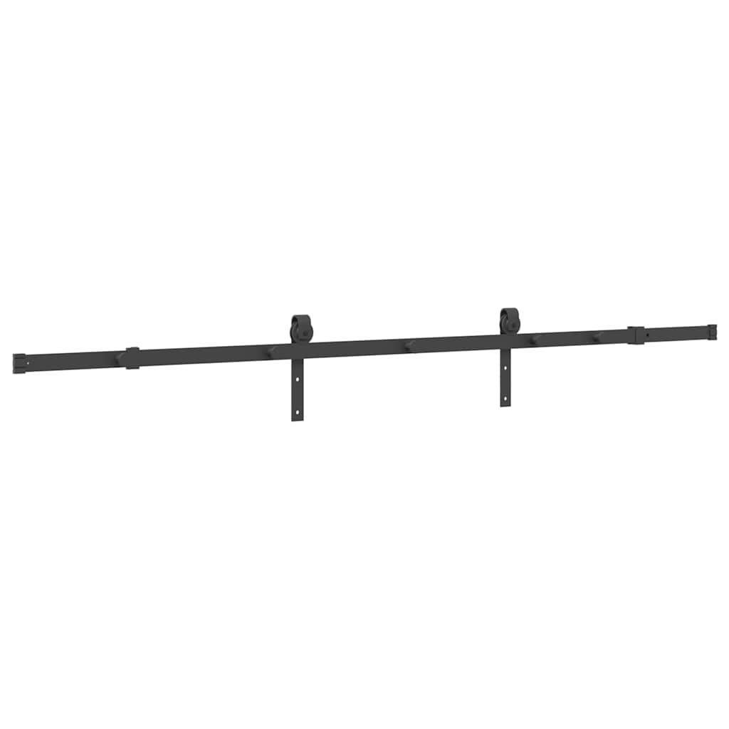 Kit di Binari per Porte Scorrevoli 213,5 cm Acciaio Nero