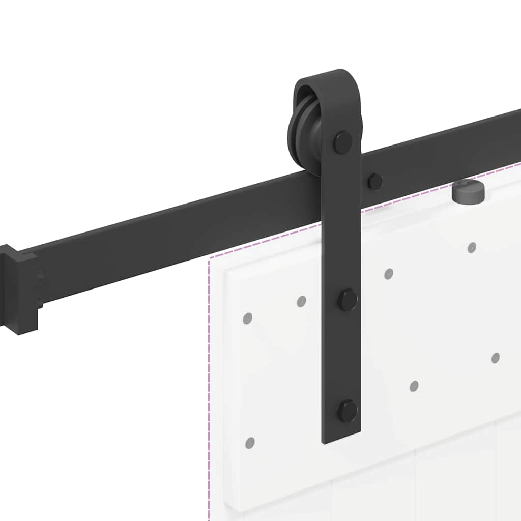 Kit di Binari per Porte Scorrevoli 213,5 cm Acciaio Nero