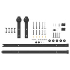 Kit di Binari per Porte Scorrevoli 183 cm Acciaio Nero