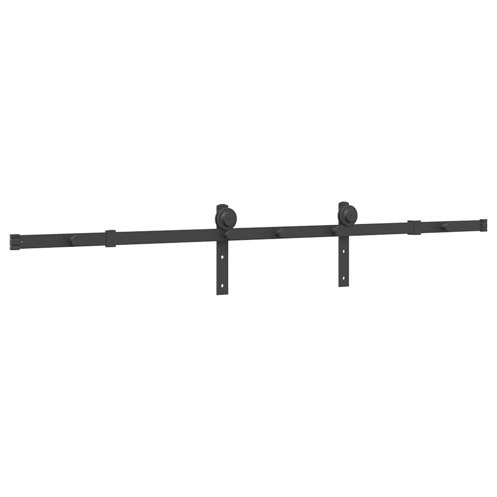 Kit di Binari per Porte Scorrevoli 183 cm Acciaio Nero