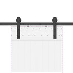 Kit di Binari per Porte Scorrevoli 183 cm Acciaio Nero