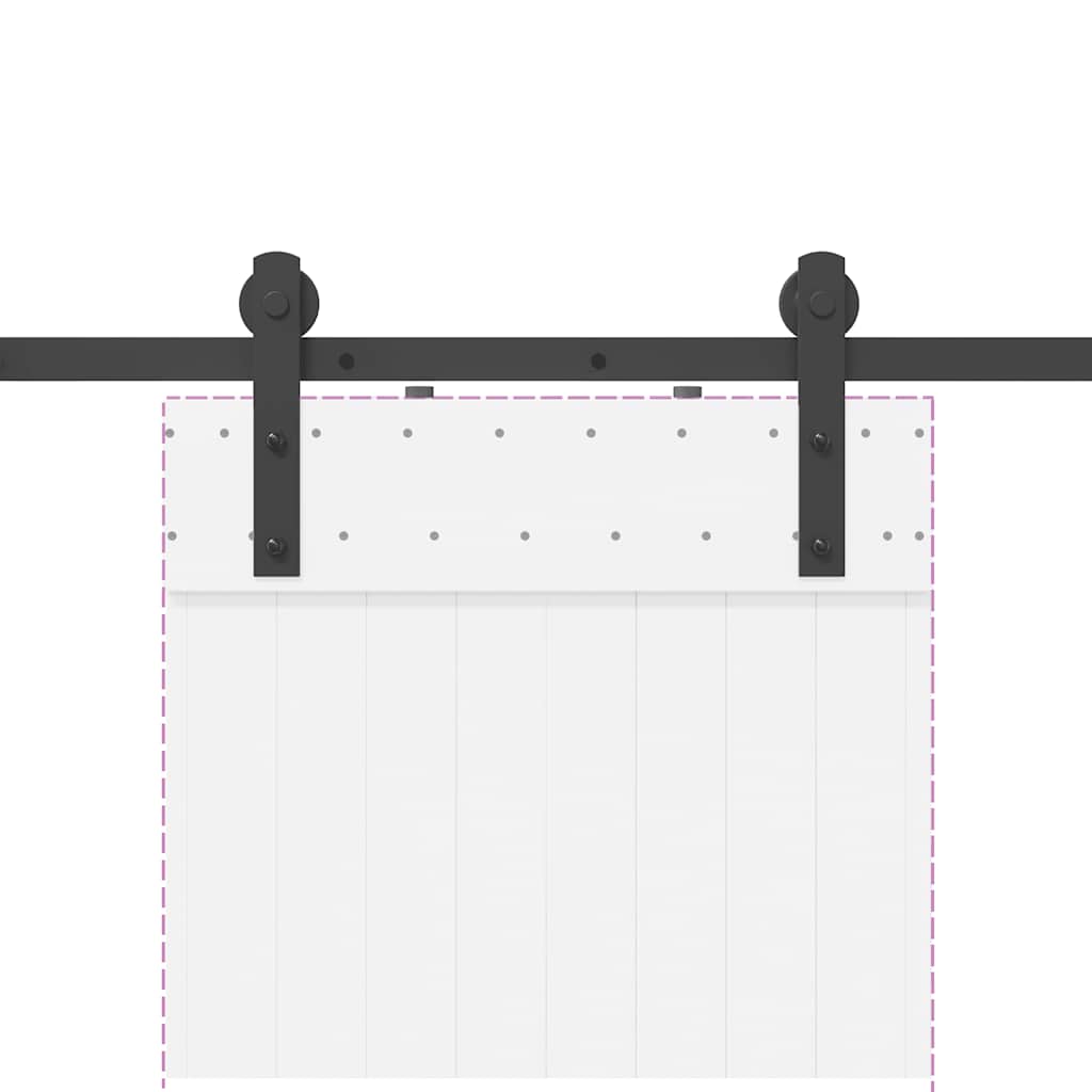 Kit di Binari per Porte Scorrevoli 183 cm Acciaio Nero