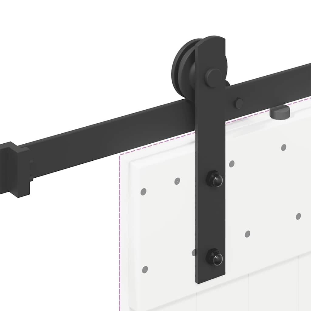 Kit di Binari per Porte Scorrevoli 183 cm Acciaio Nero