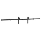 Kit di Binari per Porte Scorrevoli 200 cm Acciaio Nero