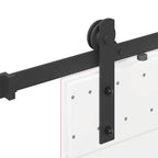 Kit di Binari per Porte Scorrevoli 200 cm Acciaio Nero