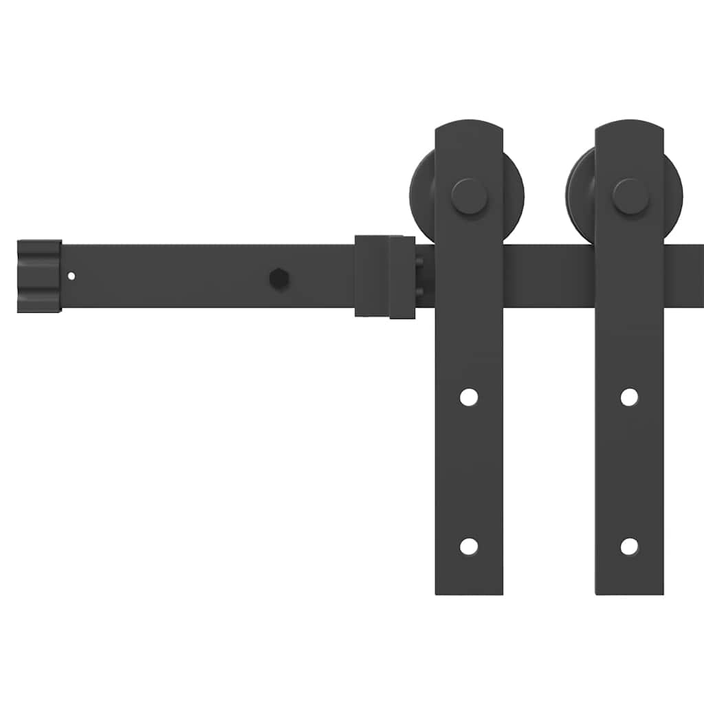 Kit di Binari per Porte Scorrevoli 200 cm Acciaio Nero