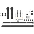 Kit di Binari per Porte Scorrevoli 152 cm Acciaio Nero