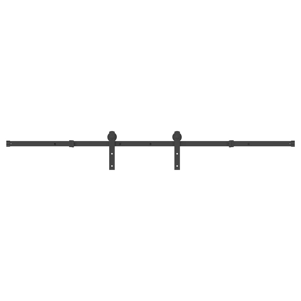 Kit di Binari per Porte Scorrevoli 213,5 cm Acciaio Nero