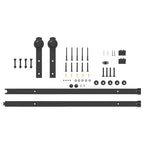 Kit di Binari per Porte Scorrevoli 213,5 cm Acciaio Nero