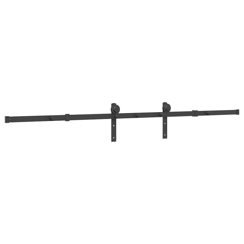 Kit di Binari per Porte Scorrevoli 213,5 cm Acciaio Nero