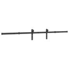 Kit di Binari per Porte Scorrevoli 213,5 cm Acciaio Nero