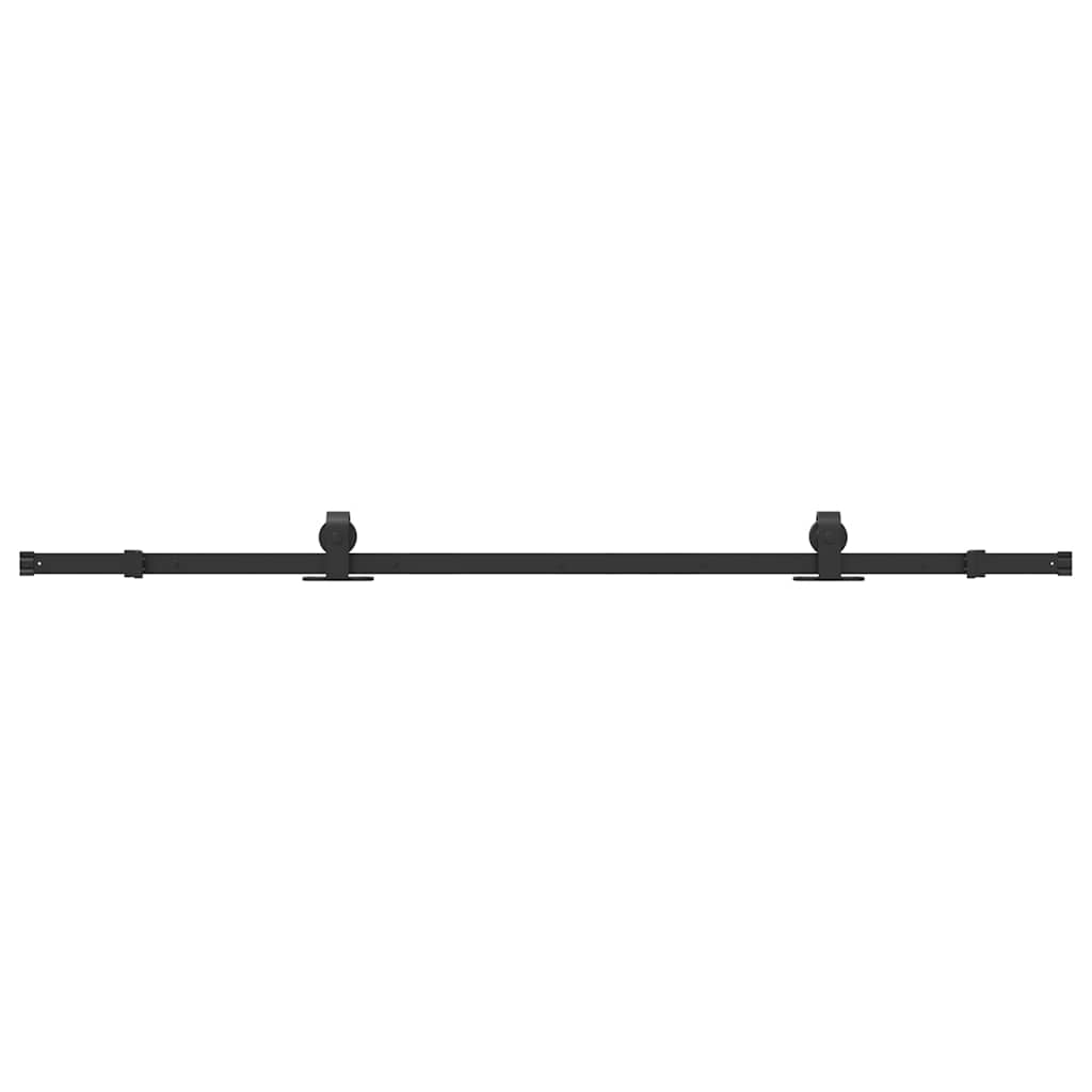 Kit di Binari per Porte Scorrevoli 200 cm Acciaio Nero