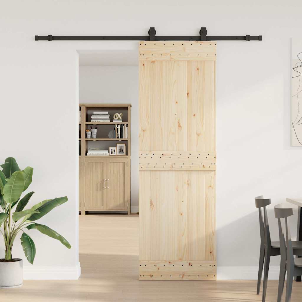Kit di Binari per Porte Scorrevoli 200 cm Acciaio Nero