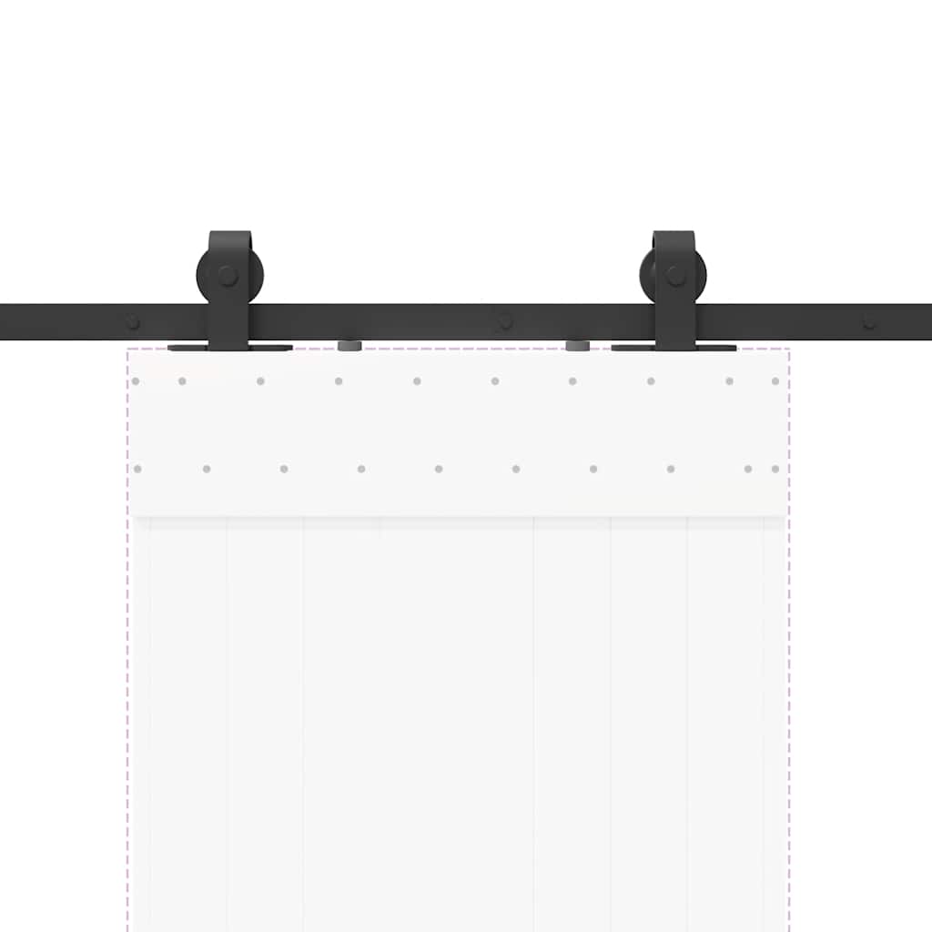 Kit di Binari per Porte Scorrevoli 200 cm Acciaio Nero