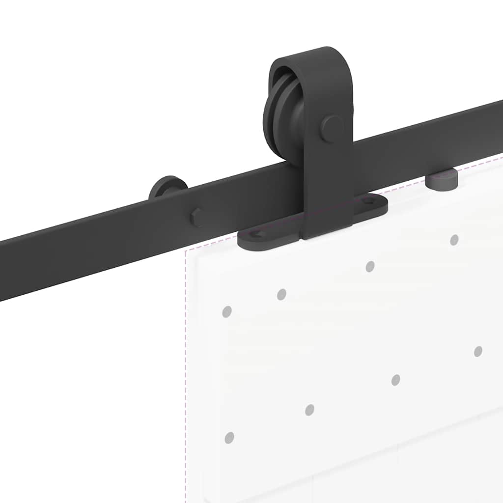 Kit di Binari per Porte Scorrevoli 200 cm Acciaio Nero