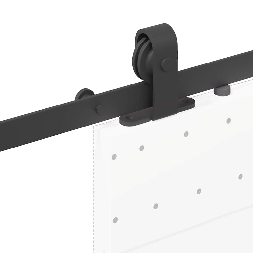 Kit di Binari per Porte Scorrevoli 152,5 cm Acciaio Nero