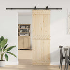 Kit di Binari per Porte Scorrevoli 213 cm Acciaio Nero