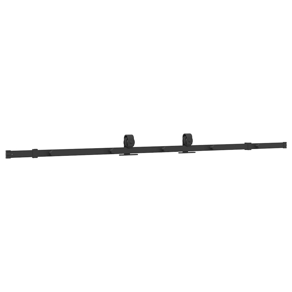 Kit di Binari per Porte Scorrevoli 213 cm Acciaio Nero