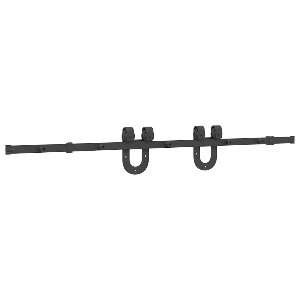 Kit di Binari per Porte Scorrevoli 183 cm Acciaio Nero