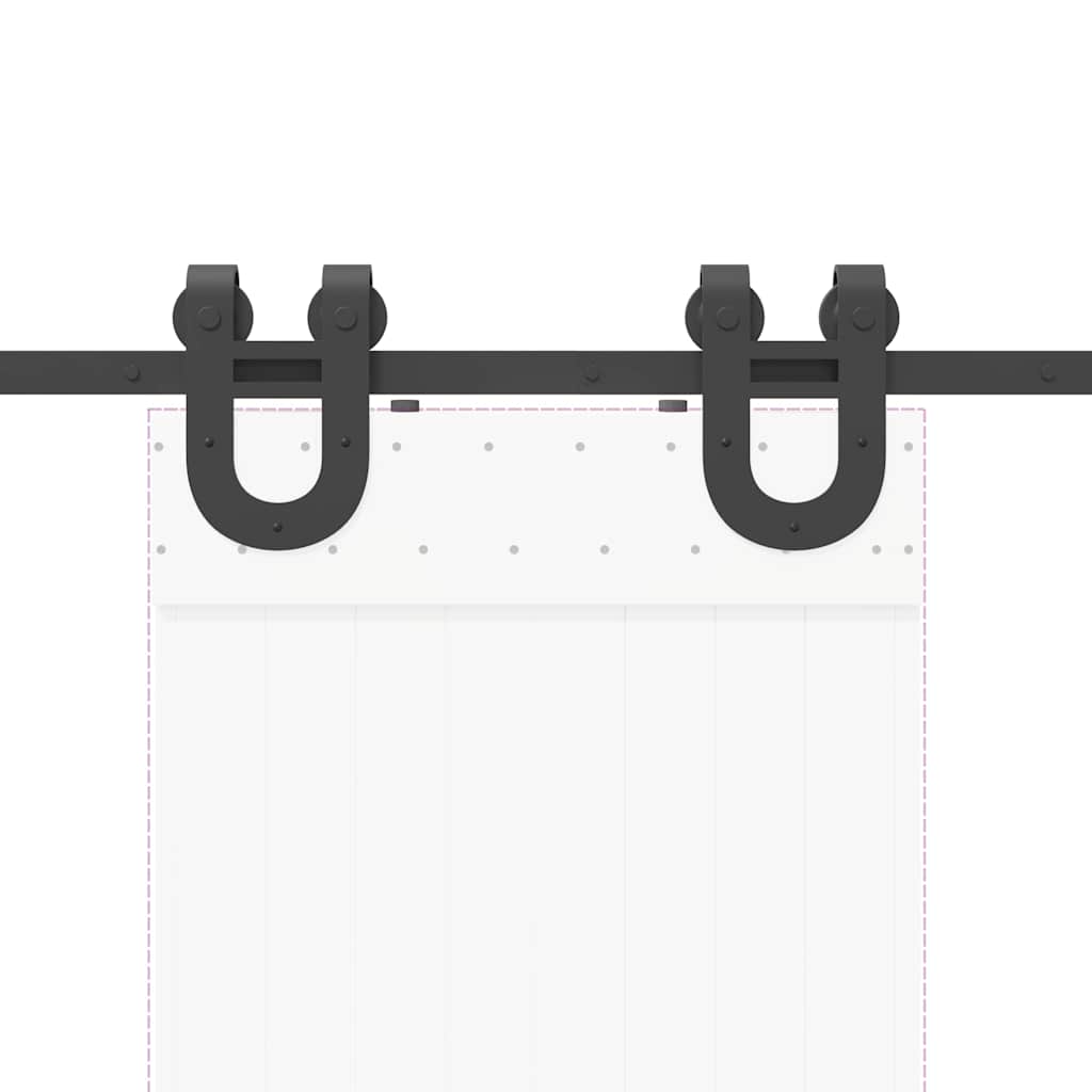 Kit di Binari per Porte Scorrevoli 183 cm Acciaio Nero