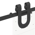 Kit di Binari per Porte Scorrevoli 183 cm Acciaio Nero